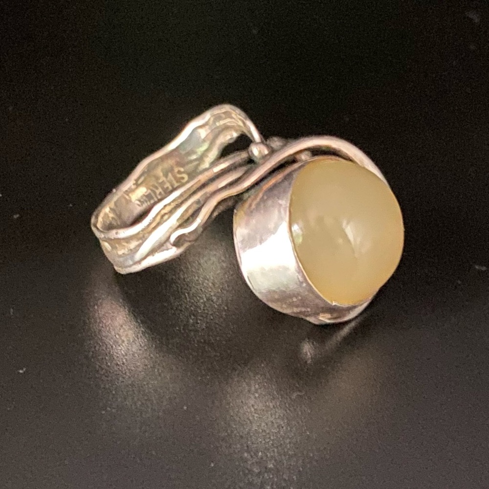 Sterling Silver Large Opal Stone Ring - image 5